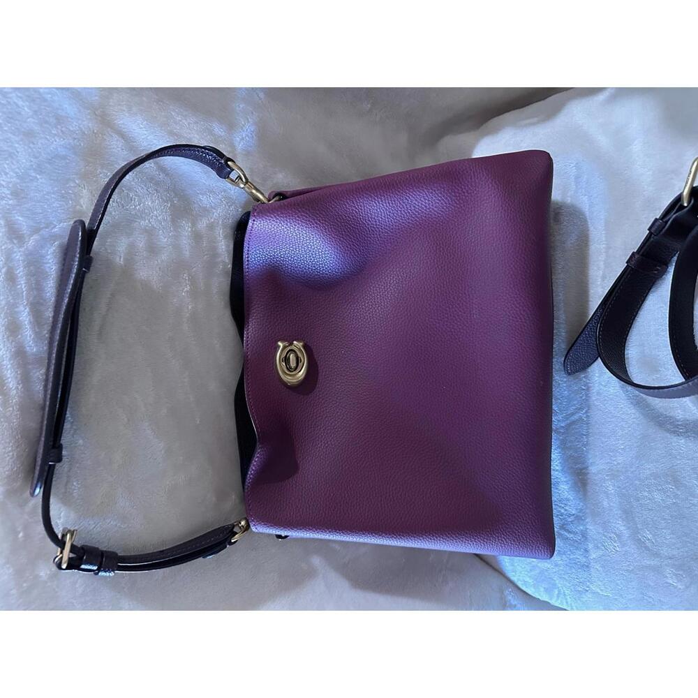 Coach Leather Shoulder Bag with Adjustable and Handle Strap